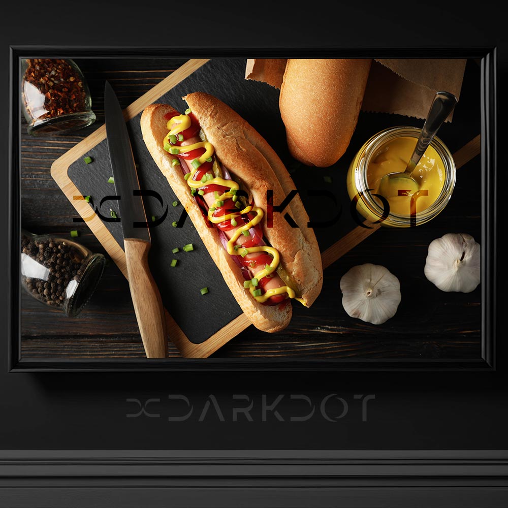 hot dog nefis sosisli sandvic ketcap mayonez hardal soslarla birlikte gorsel