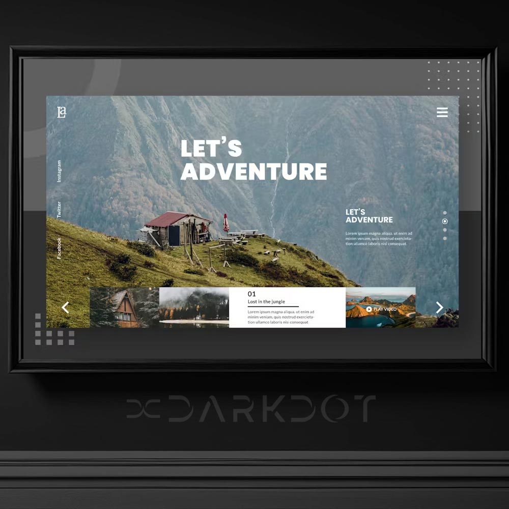 adventure hero header web site macera temali sablon psd xd format