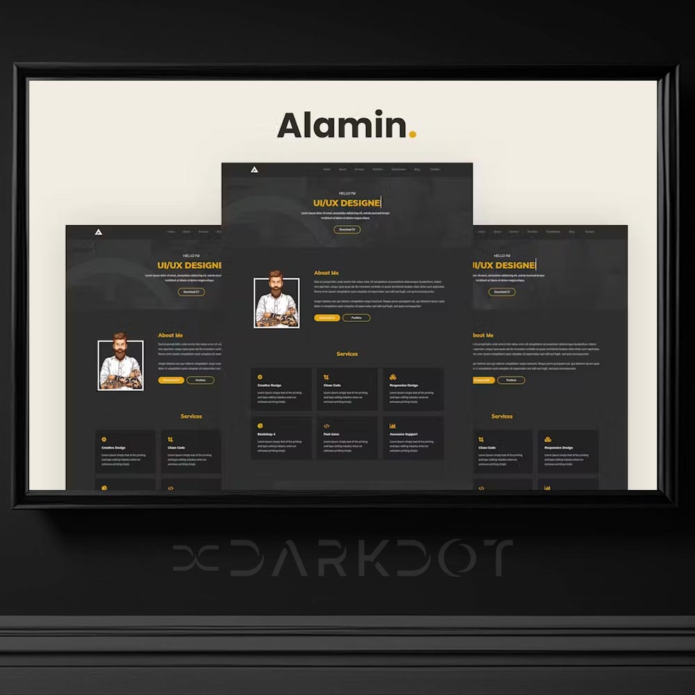 alamin portfolio one page tek sayfa web site urun portfolyo htm template