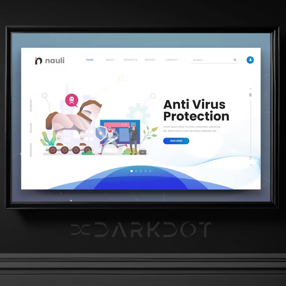 antivirus koruma web site acilis sayfasi banner afis poster ai psd template