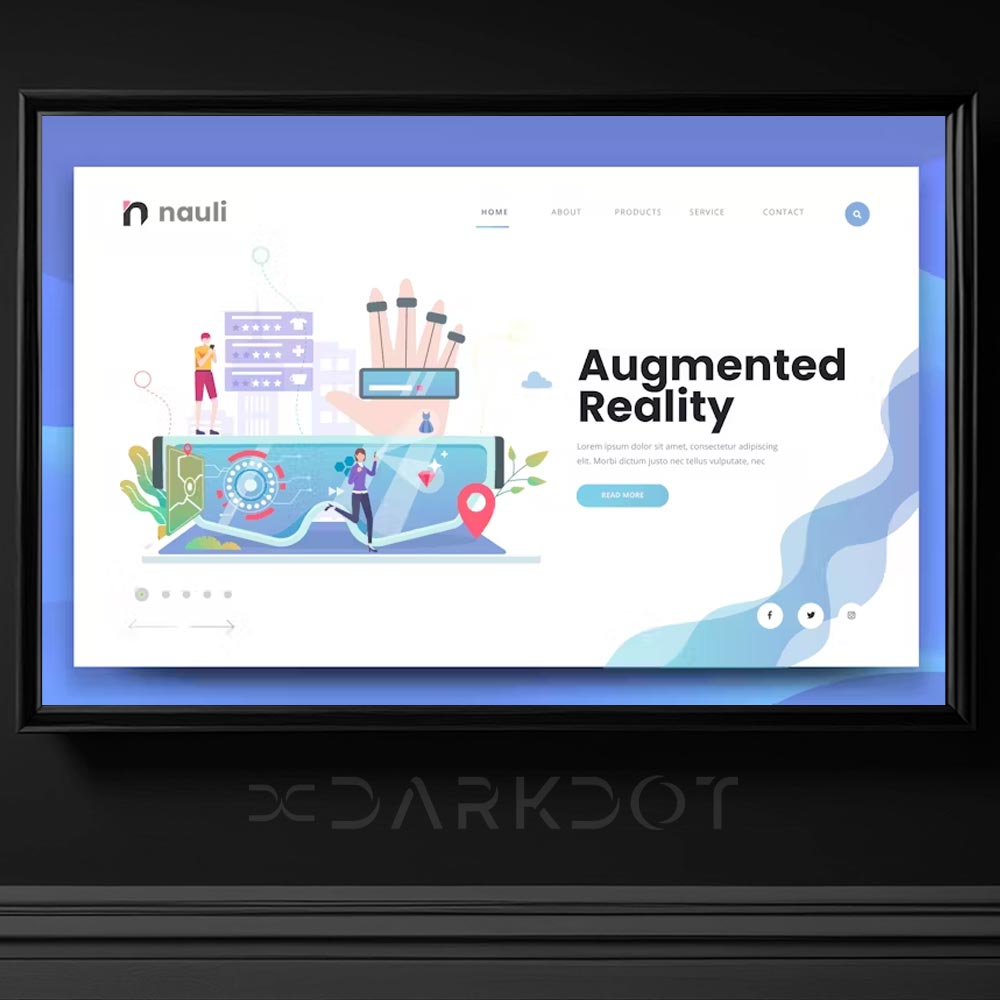 augmented sanal gerceklik aritilmis vr kurumsal web site banner template