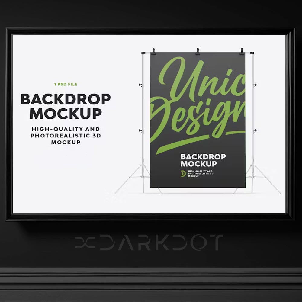 backdrop arkaplan ayakli pano dikey mockup psd template perde panosu