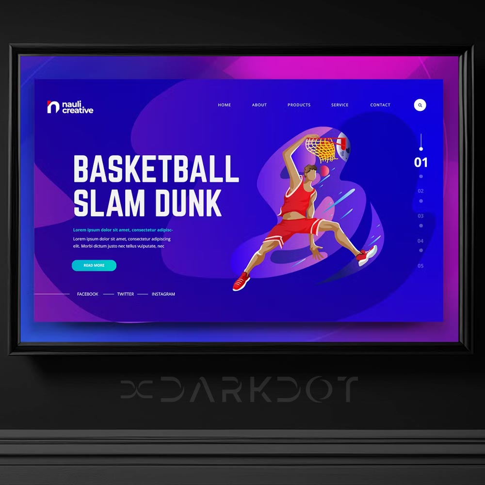 basketbol web sitesi sosyal medya tasarimi vektorel illustrasyon basketbol tema