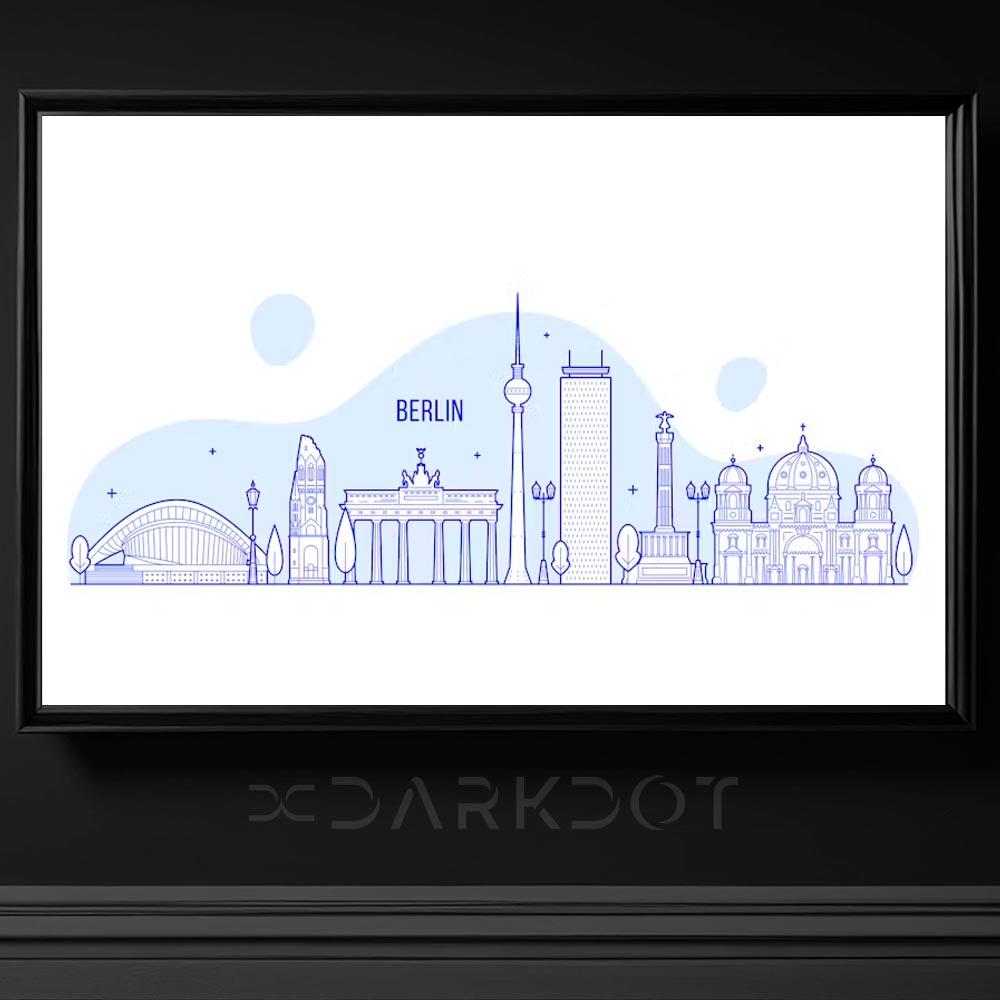 berlin skyline berlin sehri vektorel cizim tasarim ai illustrasyon template indir