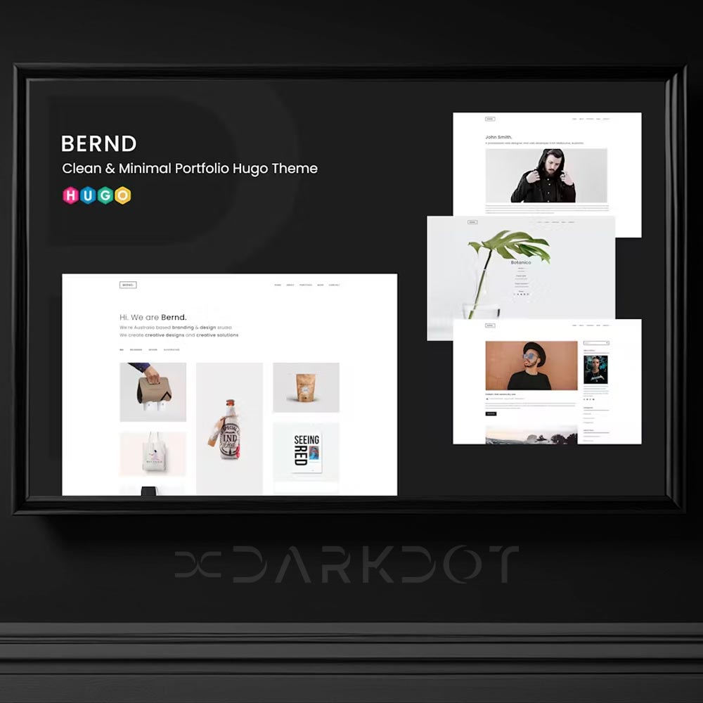 bernd minimal portfolio hugo web site html theme portfolyo ajans web tema