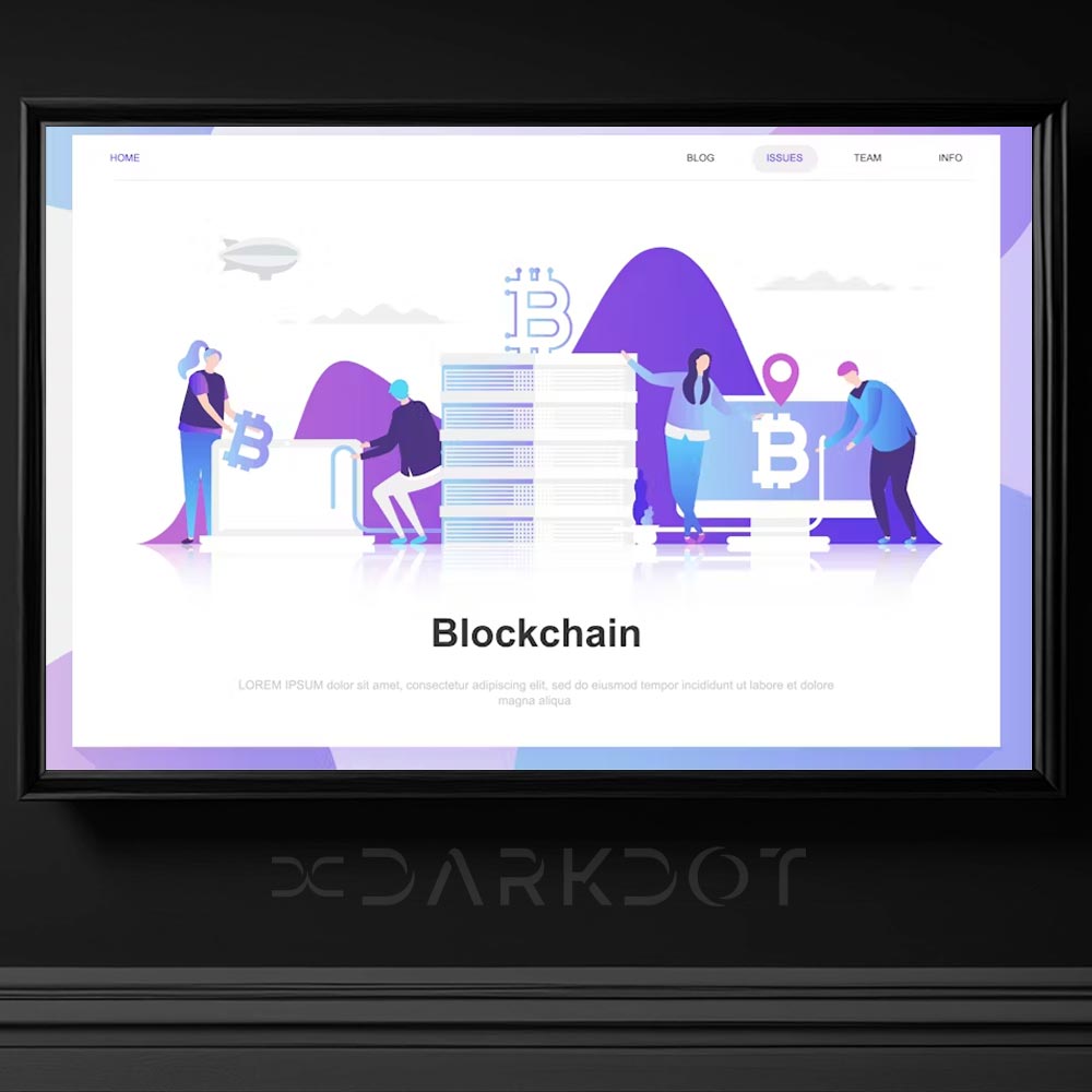 blockchain bitcoin kripto para web site tema banner slayt konsept tasarim