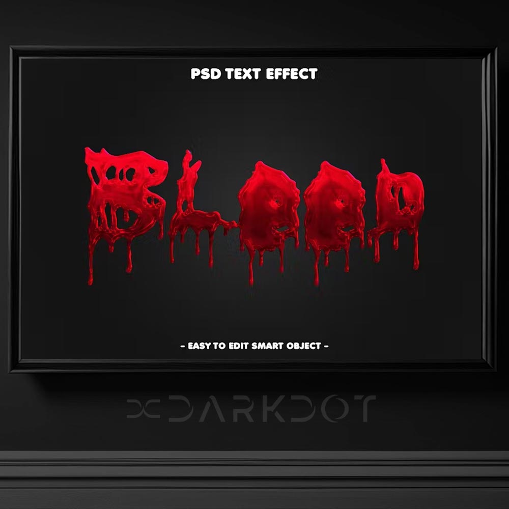 blood text effect kan efekti yazi stili photoshop psd template kan yazi efekt