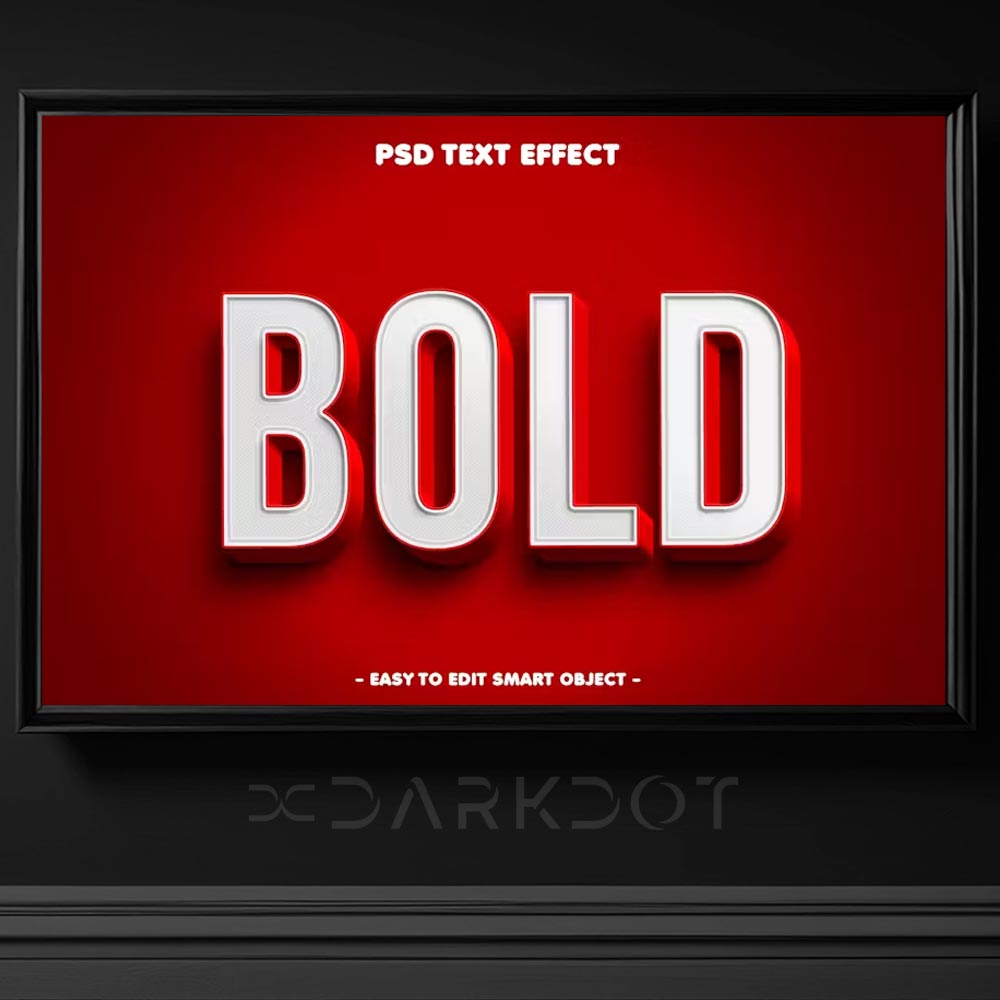 bold 3 d stylized text yazi efekti bold adobe photoshop psd template