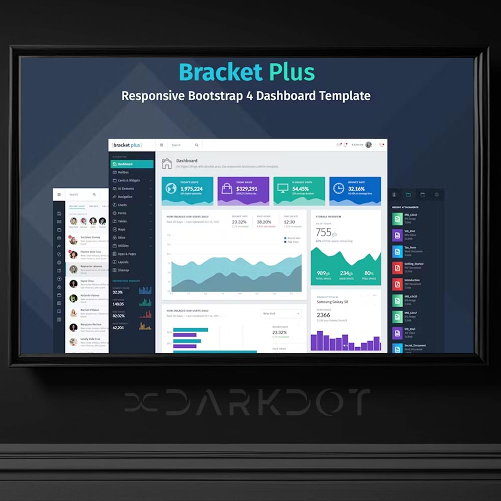 bracket plus esponsive admin dashboard template html web site theme