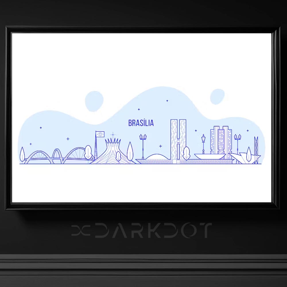 brasilia skyline vector brasilia sehri vektorel tasarim template psd ai tema