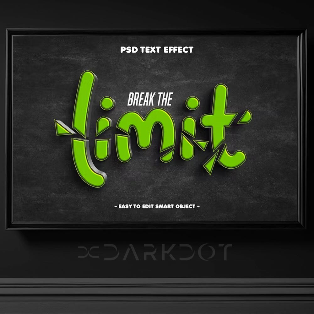 cam kirigi kirik parcalanmis yazi efekti text effect photoshop psd template