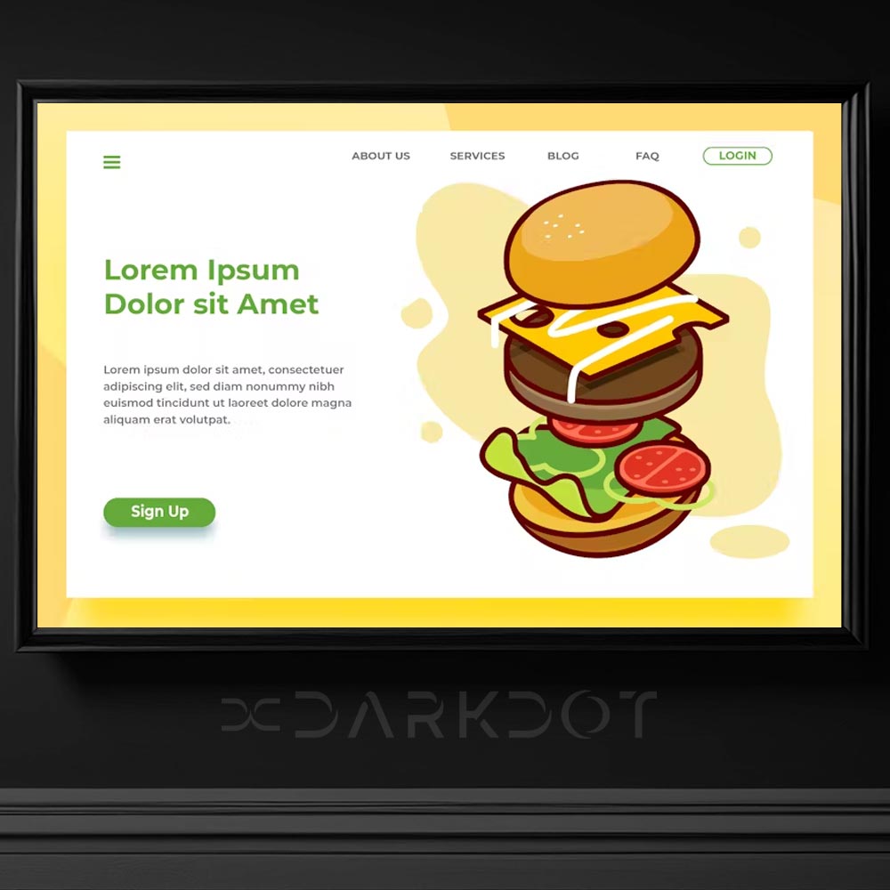 burger shop hamburger satis online web site vektorel banner tasarimi