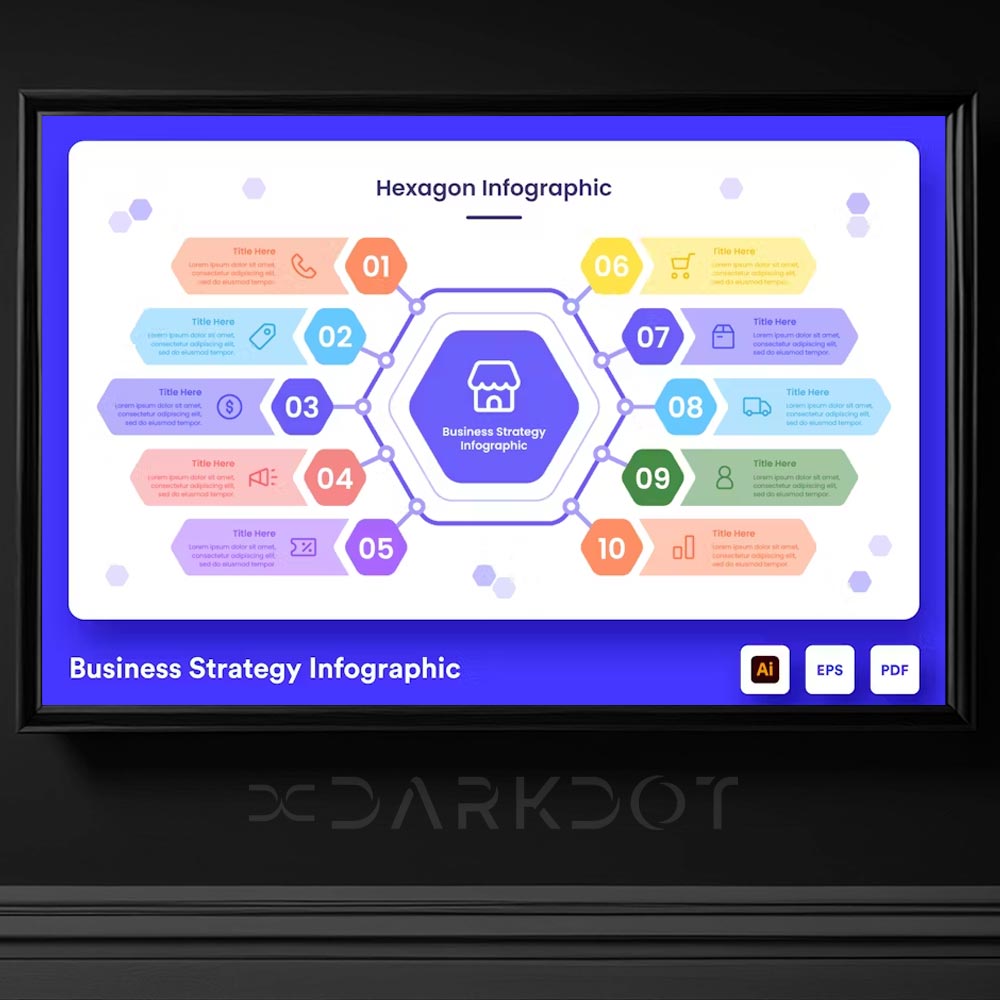 hexagon altigen kurumsal infografik vektorel tasarim modern template