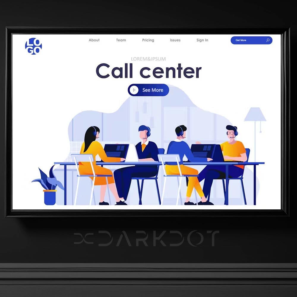 call center cagri merkezi sosyal medya web site slayt banner vektor illustrasyon