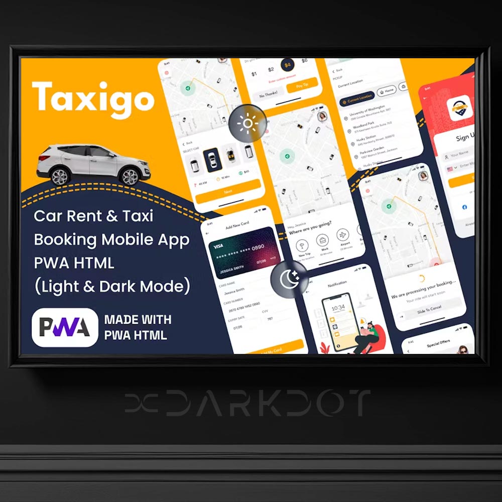 taxigo car rental and booking arac kiralama taksi cagirma mobil app template