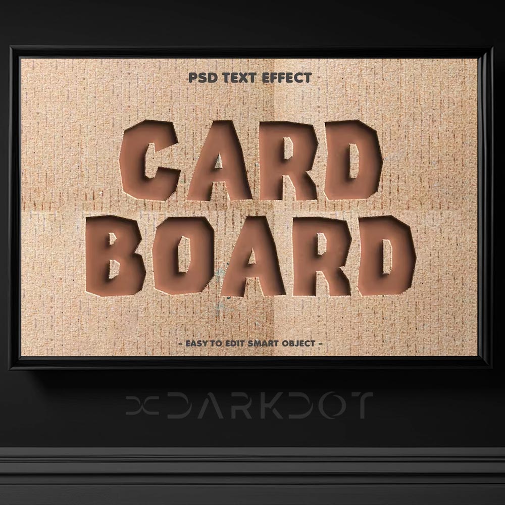 card board text effect karton yazi tipi photoshop efekti psd template