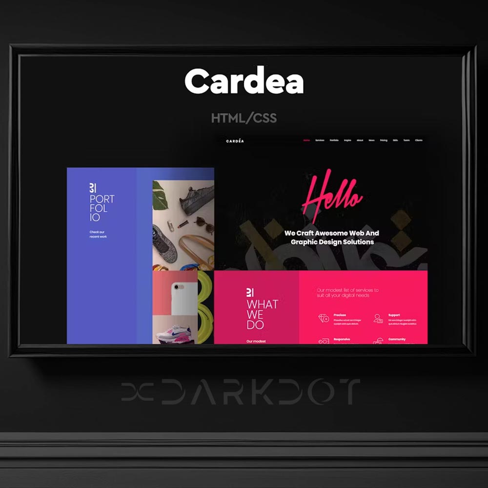 cardea colorful tek sayfa tasarimi html web site template cok amacli sablon