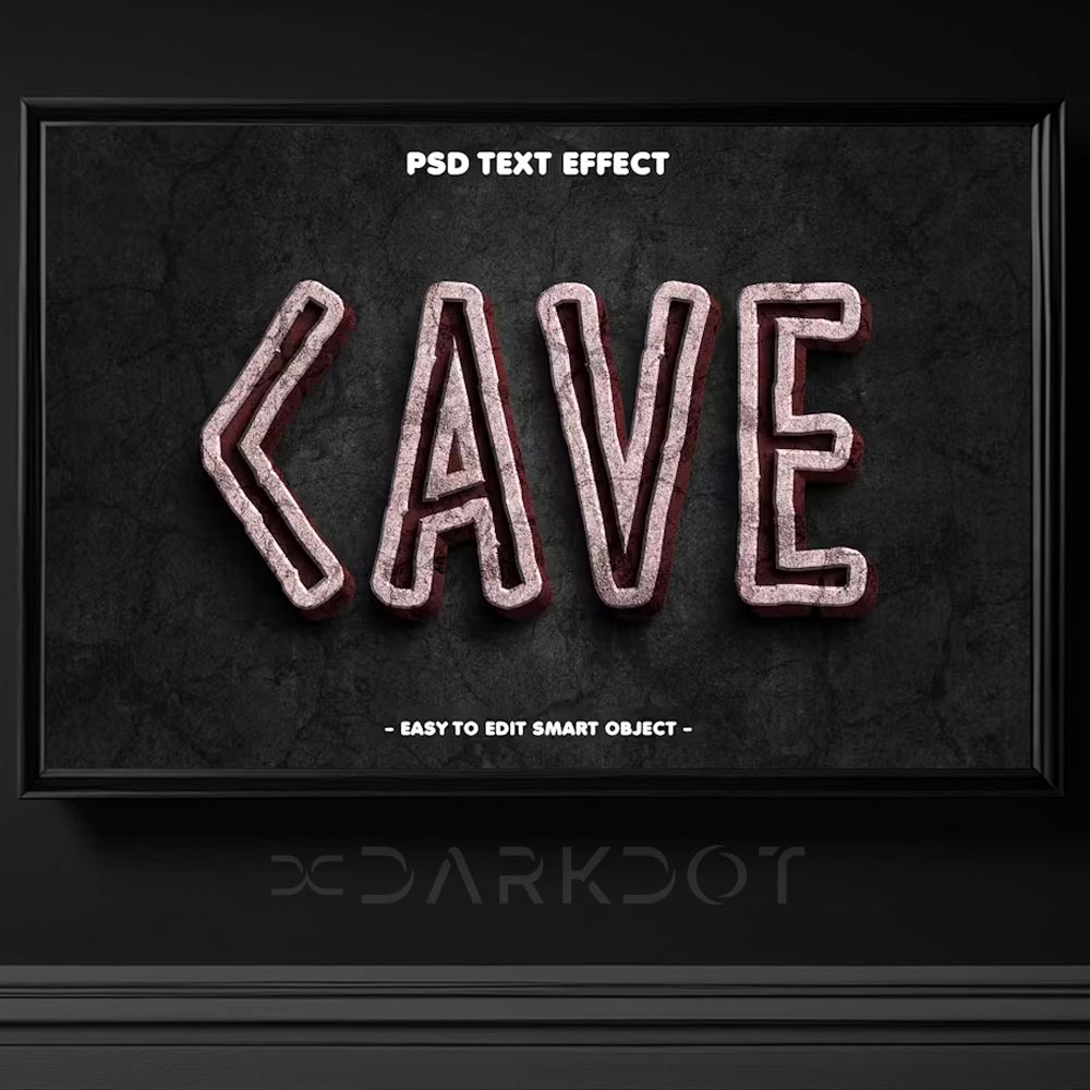 cave text effect magara civi yazisi yazi efekti adobe photoshop psd template