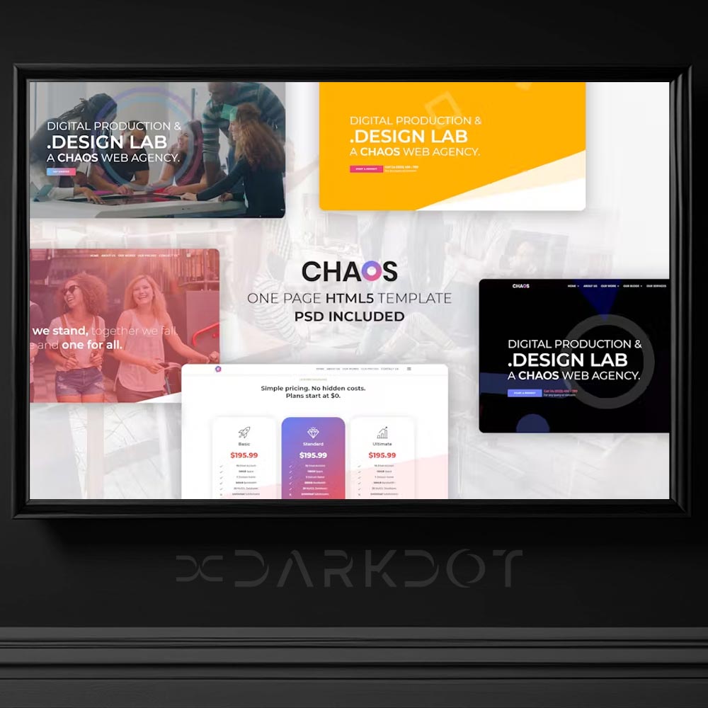 chaos one page parallax web site cok amacli kurumsal html template sablon