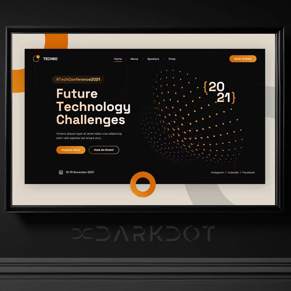 futuristik gelecek teknoloji temali siyah web site banner slay tasarim tema