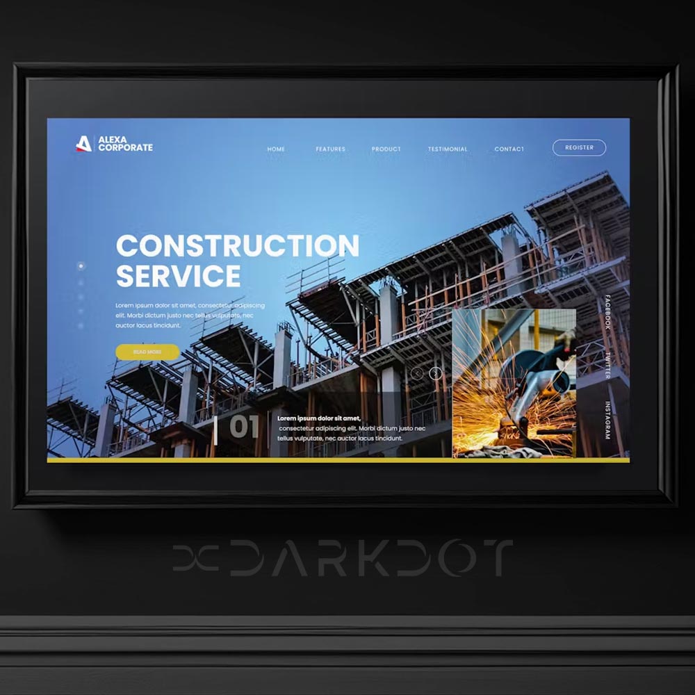 construction service insaat muteahhitlik web site html template banner psd ai