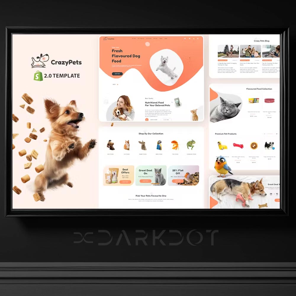 crazypets veteriner petshop shopify website template alisveris sablon shopify