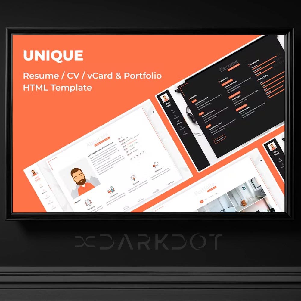 unique cv resume vcard web site portfolyo template freelance html tema