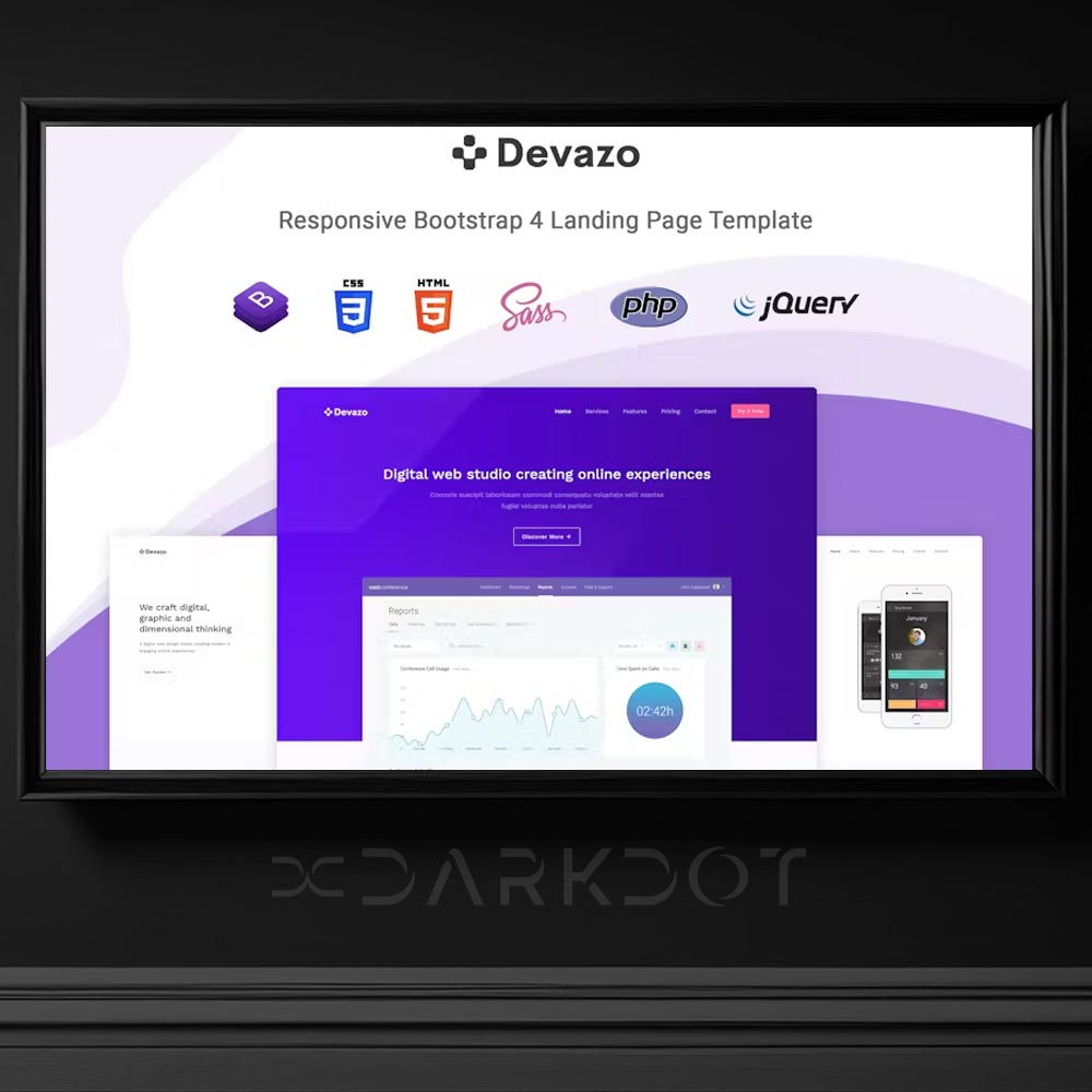 devazo landing page html cok amacli web site template tasarim multi purpose