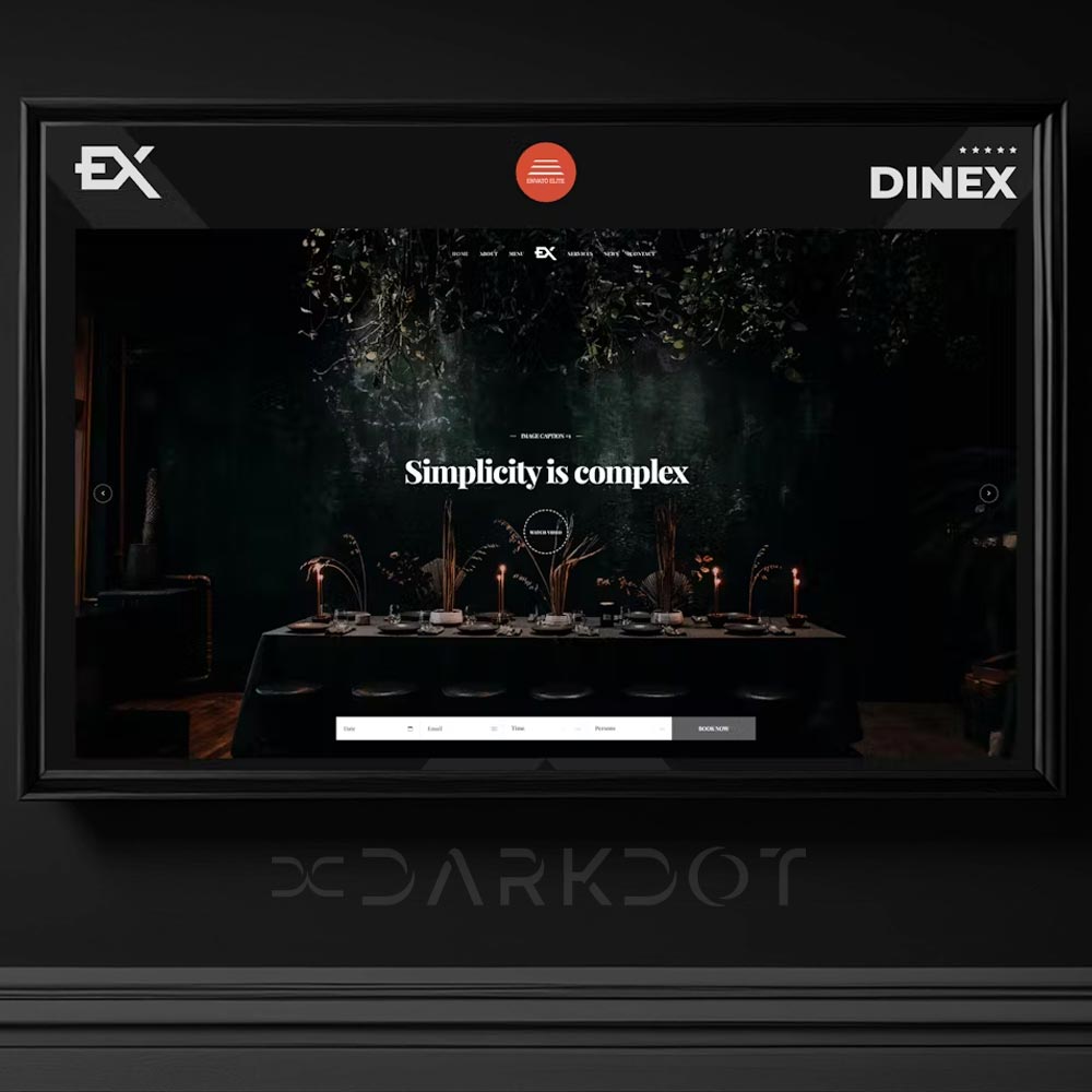 dinex restaurant cafe web site siyah temali html template tasarim modern