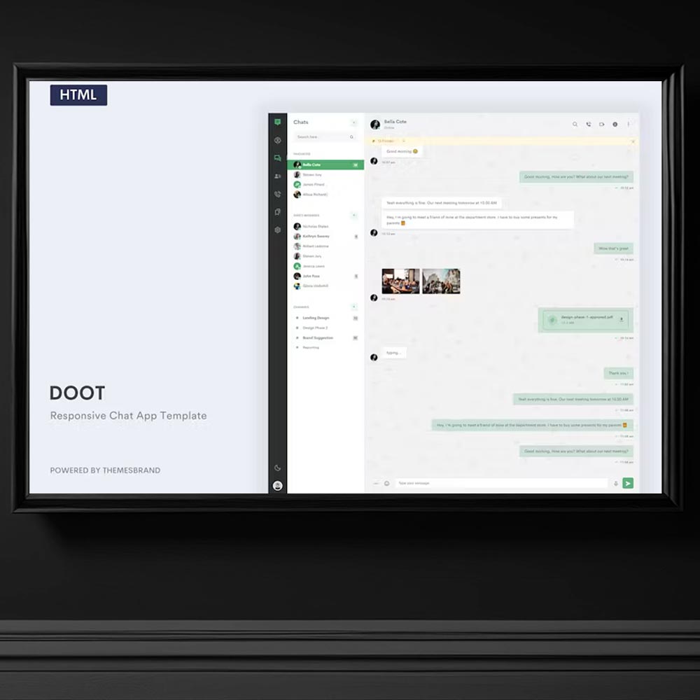 doot chat sohbet uygulama web site tasarimi html web template