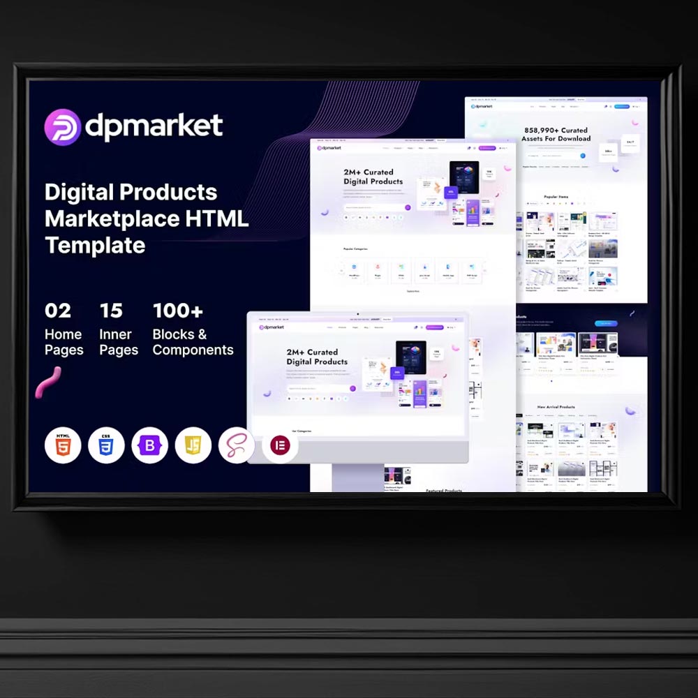 dpmarket dijital urunler marketplace online magaza html web site template