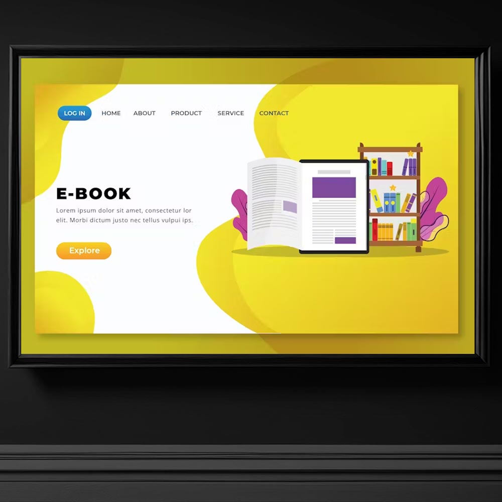 e-book kitap online satis magaza web site acilis slayt banner template