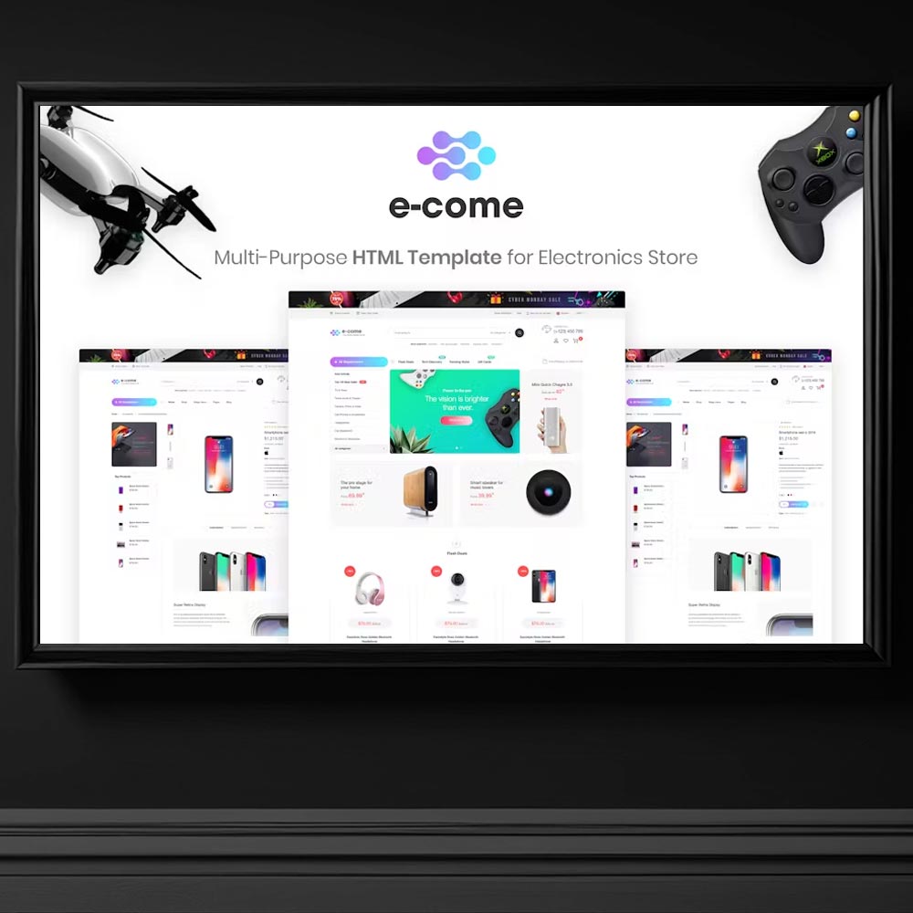 e come electronics modern elektronik urun satis magaza html web template