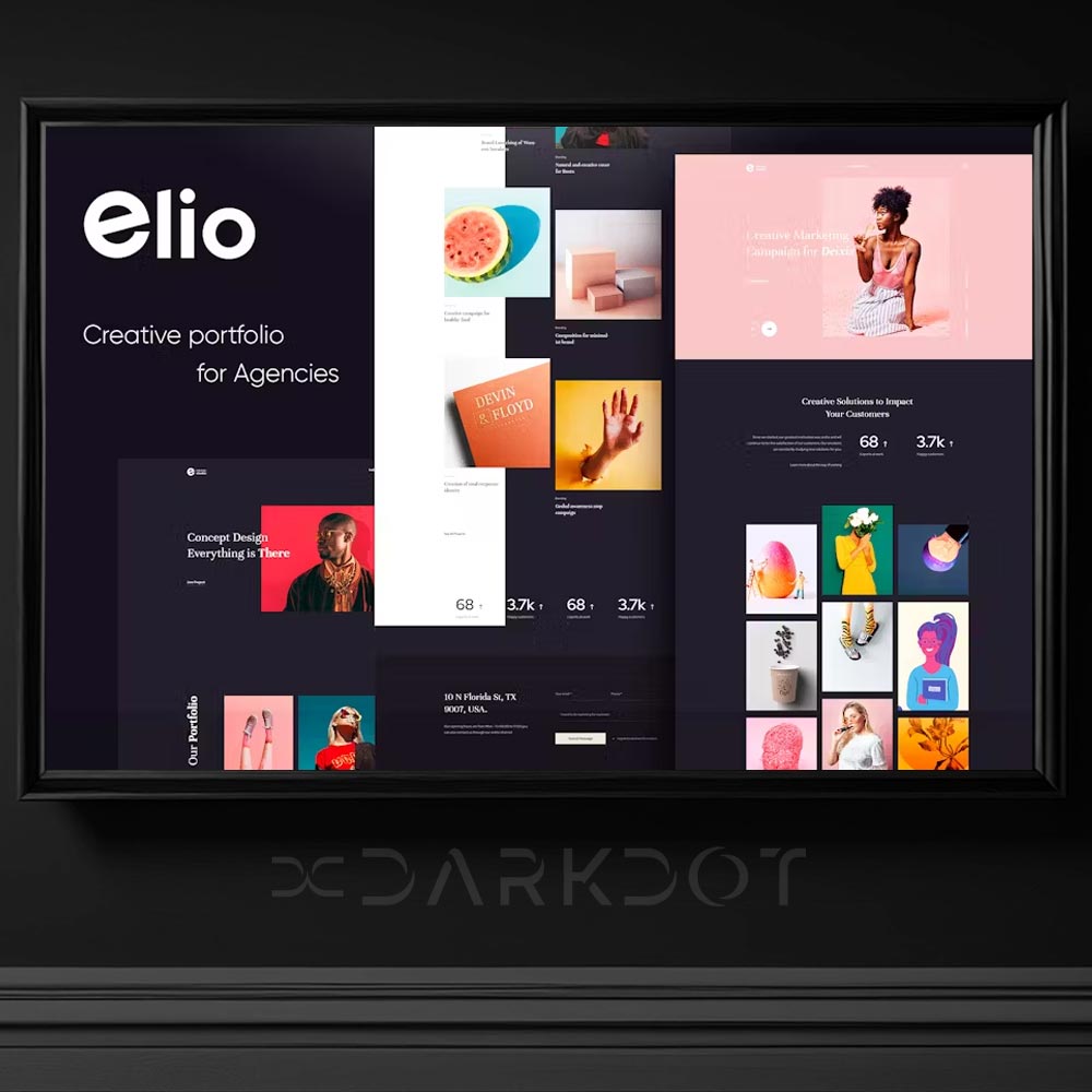 elio creative portfolio siyah dark temali kisisel portfolyo template html