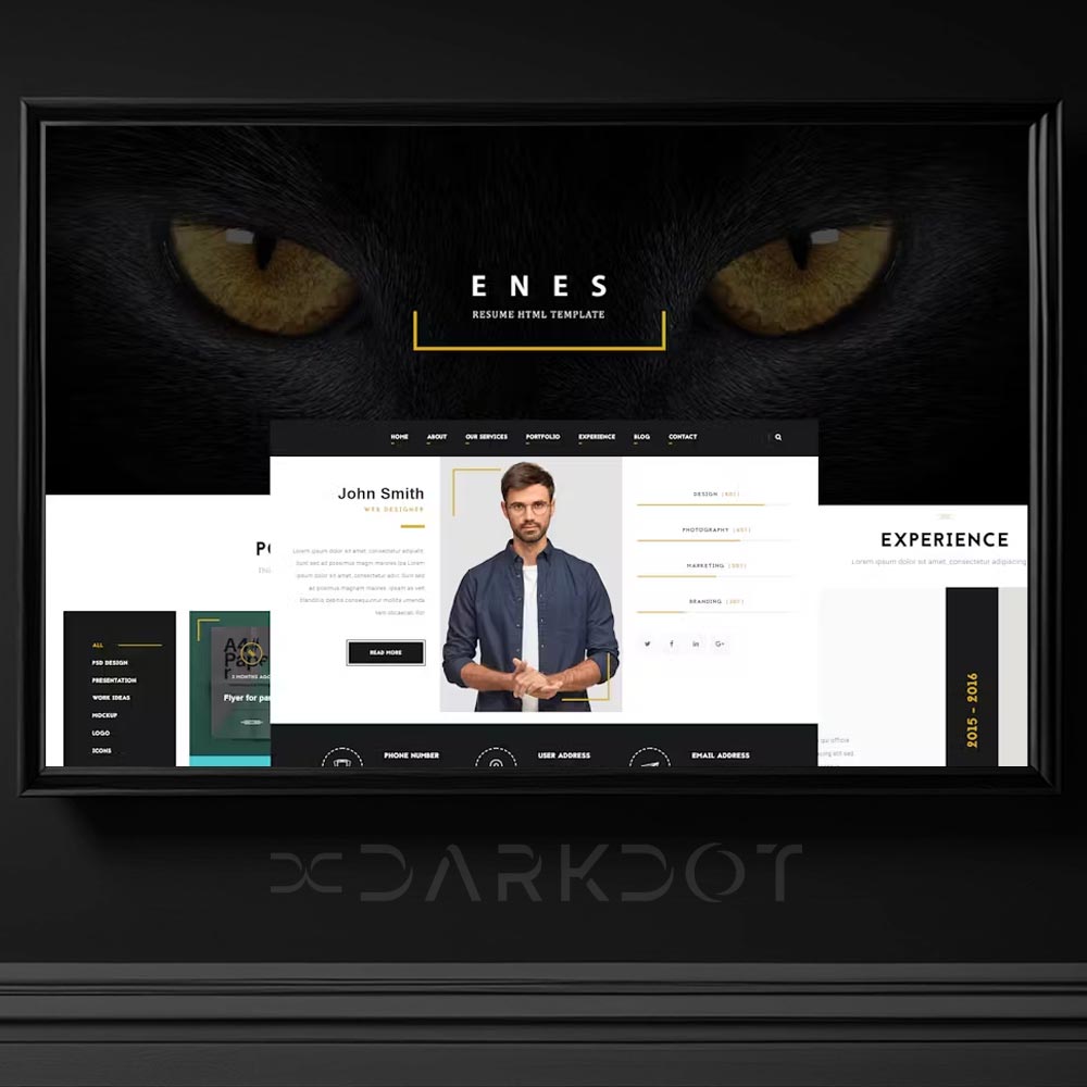 enes v card kisisel portfolyo cv template html web site template