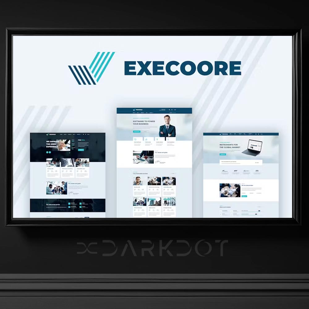 execoore is dunyasi finans teknoloji kurumsal firma web site html template