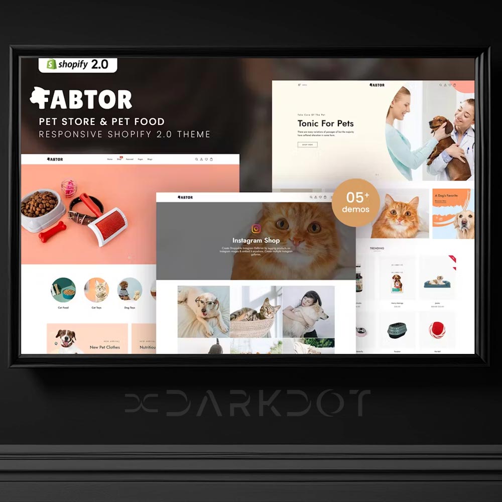 fabstore petshop veterine web site shopify template online alisveris site