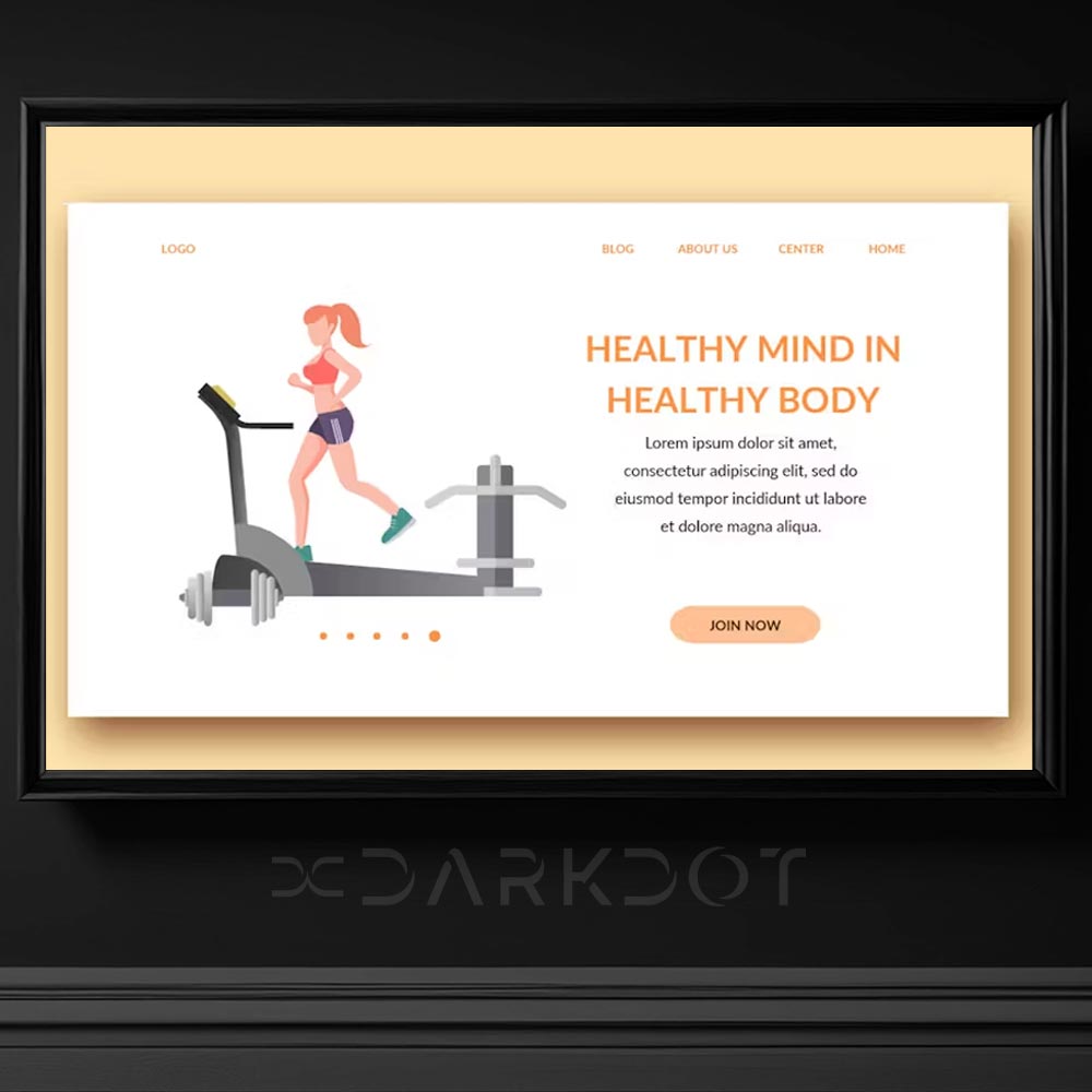 kosu spor fitness gym merkezi web site acilis slayt post illustrasyon tema