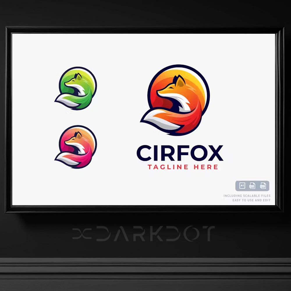 fox logo tilki temali logo hayvan illustrasyon tasarim