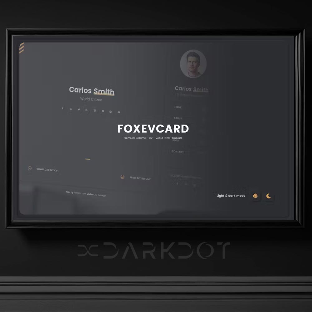 foxevcard portfolio web site html kisisel portfolyo web site cv tasarim