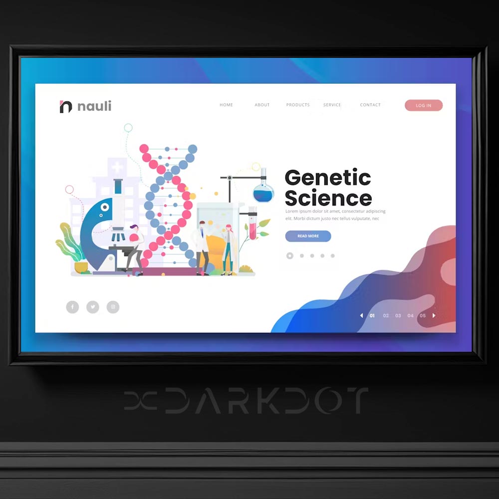 genetik bilimi kimya dna sarmal tema web site slayt header vektorel tema