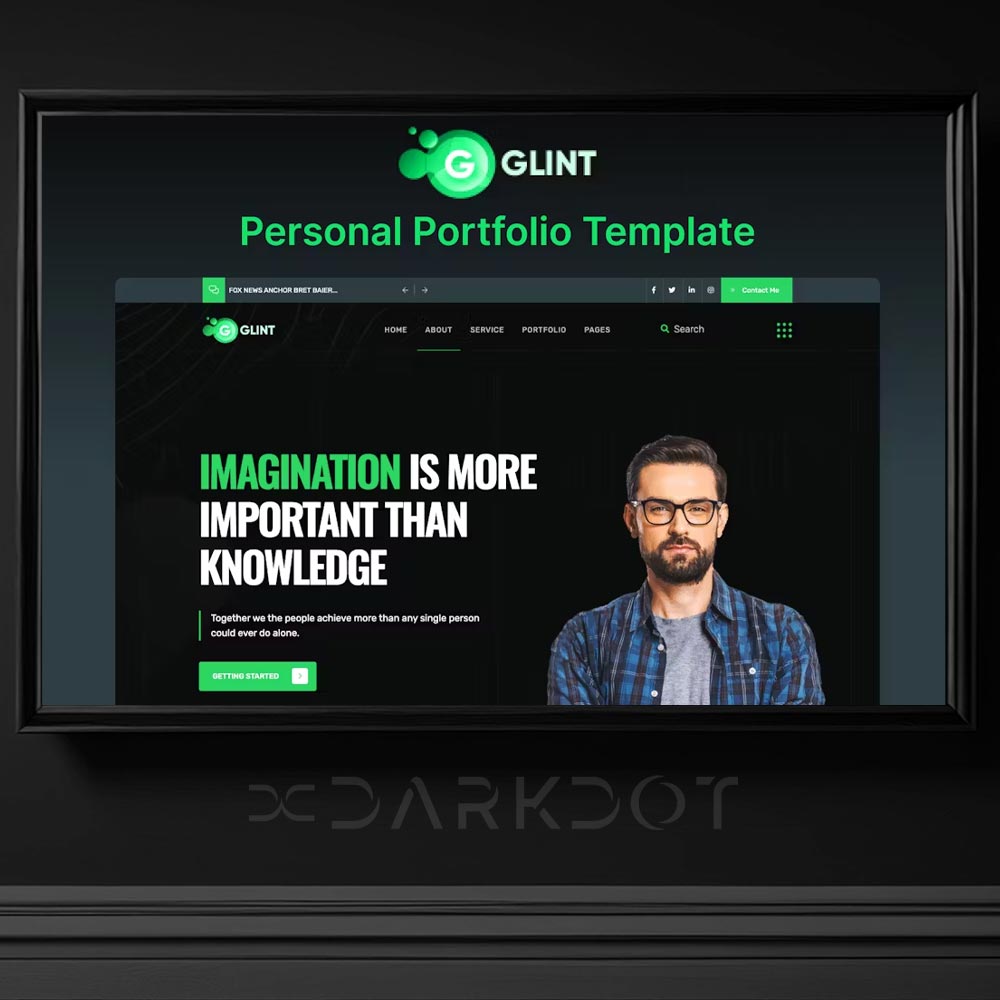glint personal portfolio kisisel portfolyo siyah tema web html template