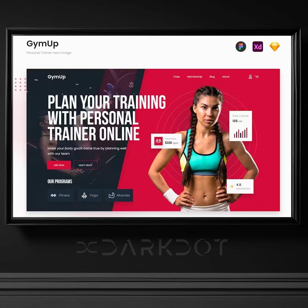 gym fitness spor kadin antrenor temali web site banner post template