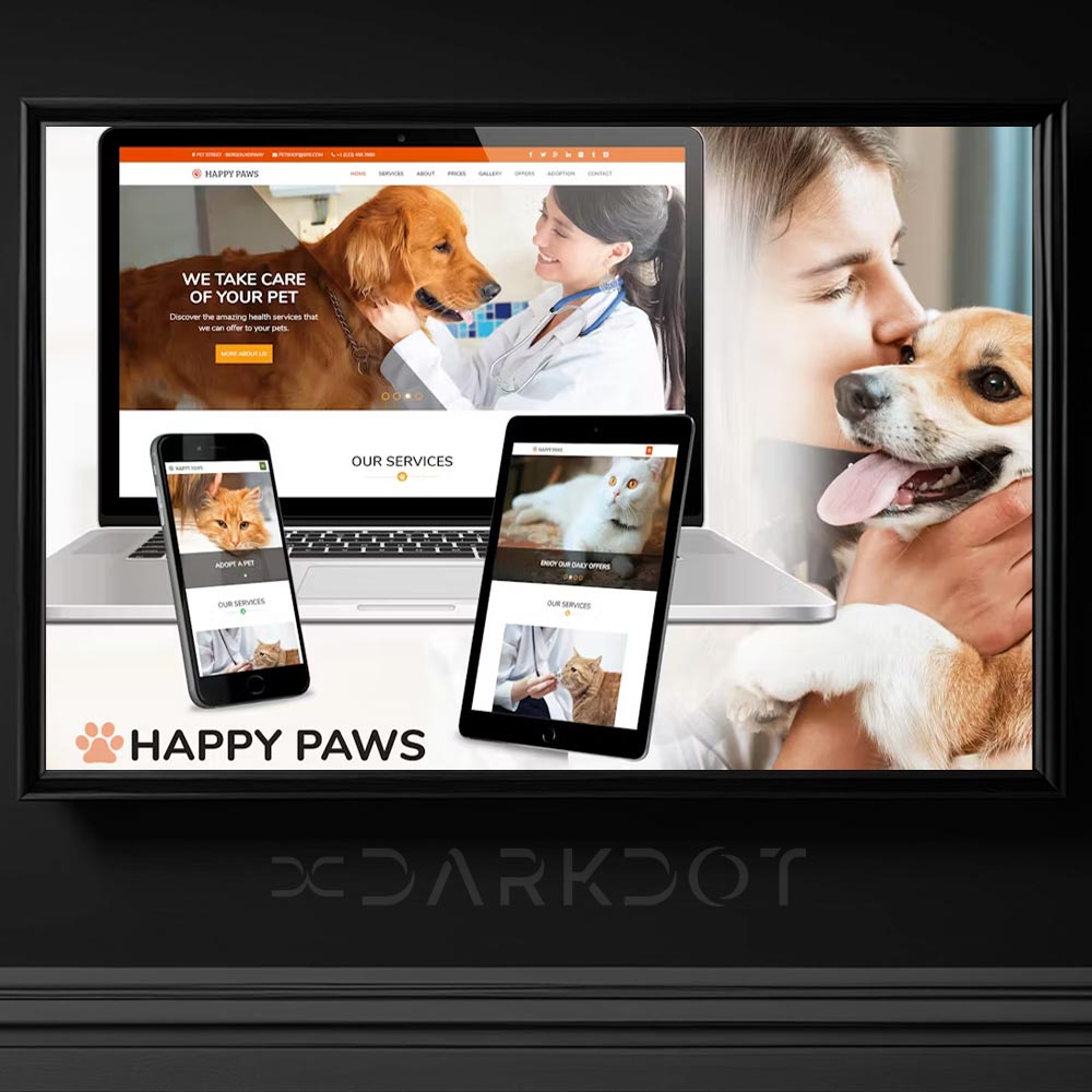 happy paws pet shop web site html veteriner pet urunleri magaza tema