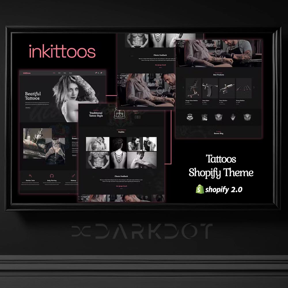 inkittoos tattoo web site html tempate dovme tasarim siyah tema html site