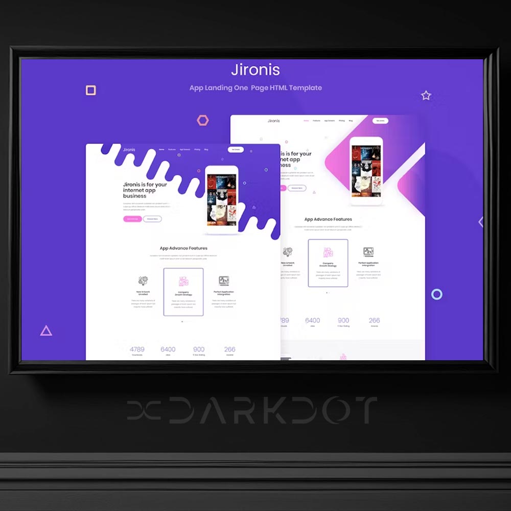 jironis app uygulama acilis sayfasi pazarlama satis html web site tema