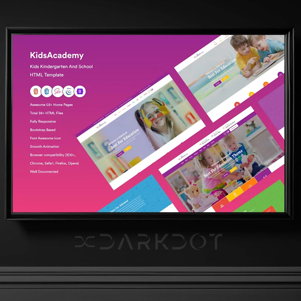 kids academy anaokulu okul oncesi egitim web site html template sablon