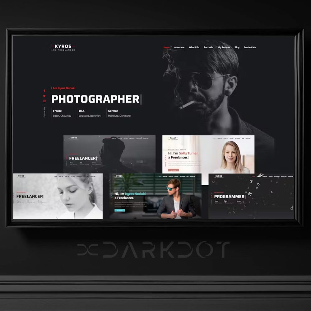 kyros personal kisisel portfolyo fotografci freelancer web site template