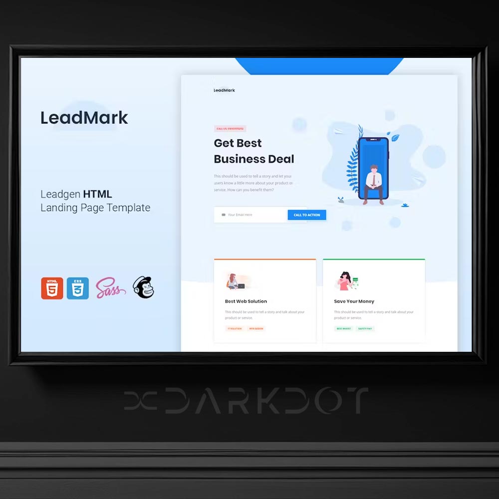 leadmark html web site acilis sablonu html kurumsal illustrasyon tema