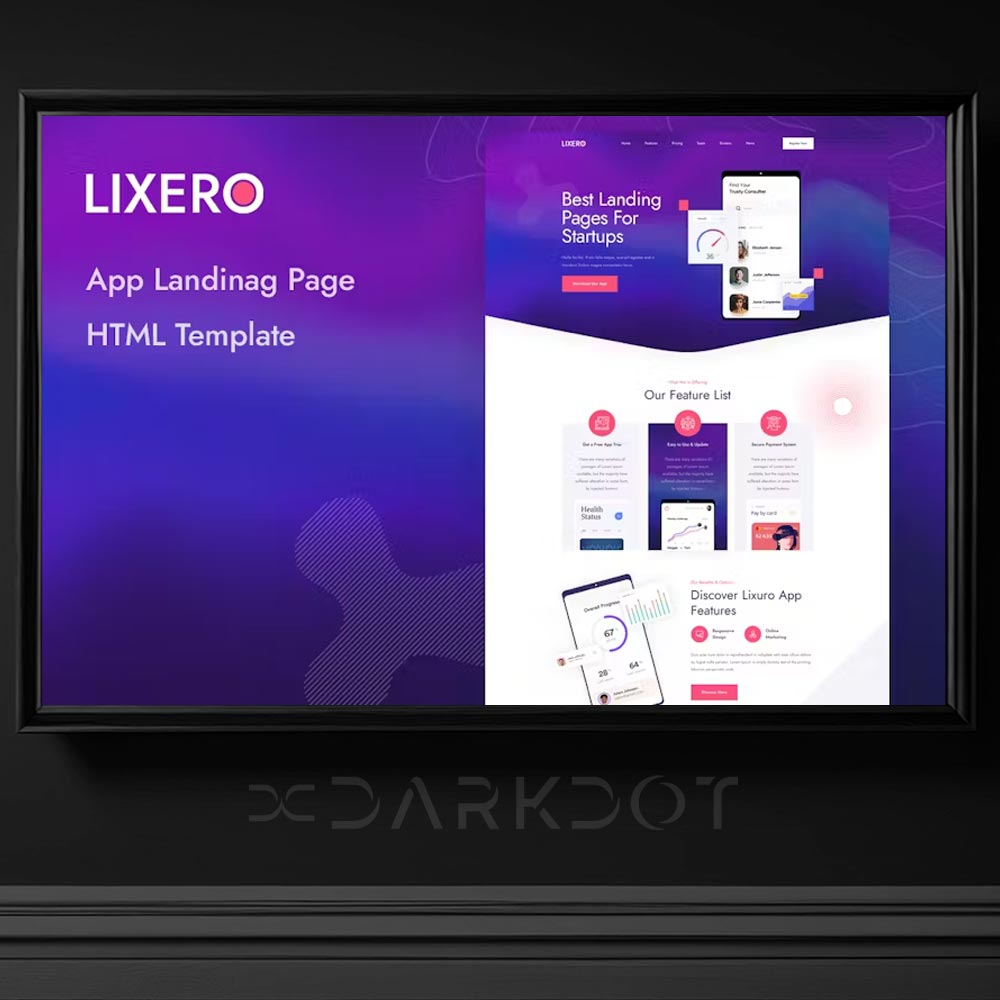 lixero app landing uygulama pazarlama web site tanitim html template